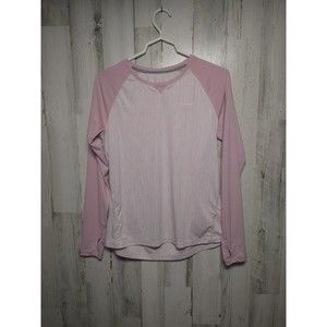 Simms Solarflex UPF 50 Fishing Shirt Womens M Pink Long Sleeve Thumb Holes